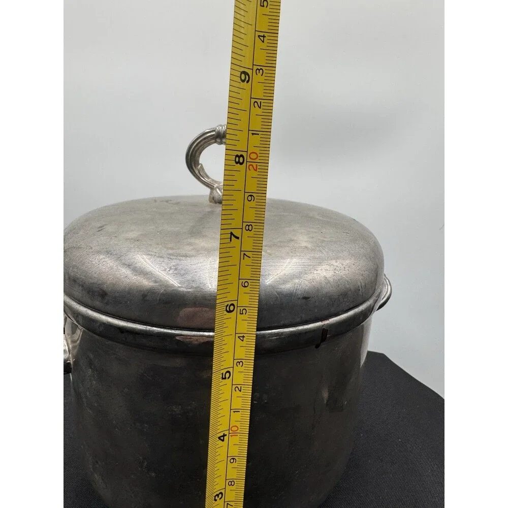 Silver Plated Ice Bucket With Liner And Ice Tongs